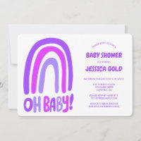 OH BABY SHOWER doux pourpre arc-en-ciel CUSTOM