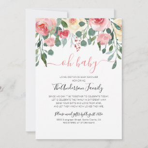Invitation Oh Baby Shower par courrier à longue distance