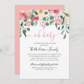 Invitation Oh Baby shower Par Courrier Interurbain (Devant / Derrière)