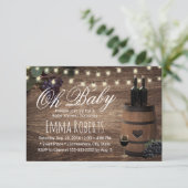 Invitation Oh Baby shower Russe Vin Barrel Pays (Debout devant)