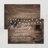 Invitation Oh Baby shower Russe Vin Barrel Pays (Devant / Derrière)