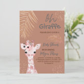 Invitation oh baby shower safari girafe (Debout devant)