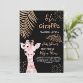 Invitation oh baby shower safari girafe (Debout devant)