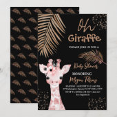 Invitation oh baby shower safari girafe (Devant / Derrière)