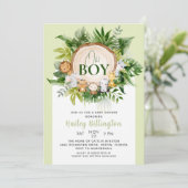 Invitation Oh Baby shower Safari Jungle Animaux (Debout devant)