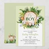 Invitation Oh Baby shower Safari Jungle Animaux (Devant / Derrière)