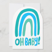 Invitation OH BABY SHOWER Sweet Bleu arc-en-ciel arche CUSTOM (Dos)