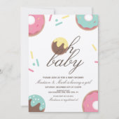 Invitation Oh Baby shower Sweet Cake Pop Donut (Devant)