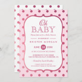 Invitation Oh Baby shower tendance Parties scintillant rose P (Devant / Derrière)