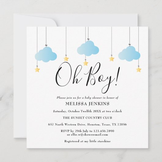 Invitation Oh Baby shower Twinkle / Sprinkle (Devant)
