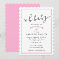 Oh Baby Simple Coeur Rose Baby shower fille