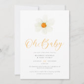 Invitation Oh Baby Simple Daisy Baby shower neutre (Devant)
