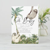 Invitation Oh Baby Sloth Jungle Baby shower (Debout devant)