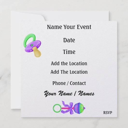 Invitation Oh Baby - SRF (Dos)