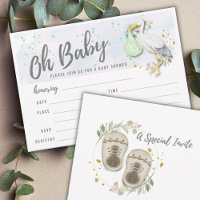Oh Baby Stork Genre Neutre Baby shower Remplir