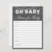Invitation Oh Baby String Light | Conseil monochrome gris fon (Devant)