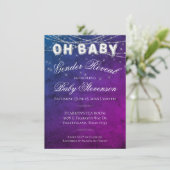 Invitation Oh Baby String Light | Purple Ombre Baby Balloon (Debout devant)