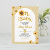 Invitation Oh Baby Sunflowers Arch Baby shower Boho (Debout devant)