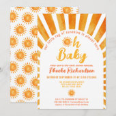 Invitation Oh Baby Sunshine Bohème Baby shower Whimsical (Devant / Derrière)