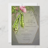 Invitation Oh Baby Sweet Peas dans un Baby shower de pois (Devant)