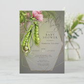 Invitation Oh Baby Sweet Peas dans un Baby shower de pois (Debout devant)