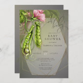 Invitation Oh Baby Sweet Peas dans un Baby shower de pois (Devant / Derrière)