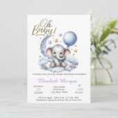 Invitation Oh Baby Teddy Bear Baby shower (Debout devant)
