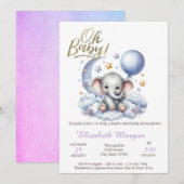 Invitation Oh Baby Teddy Bear Baby shower (Devant / Derrière)