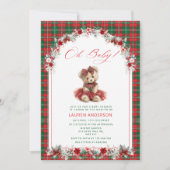 Invitation Oh Baby Teddy Ours Baby shower de Noël (Devant)