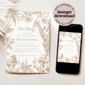 Invitation Oh Baby Tropical Jungle Safari Animaux Baby shower