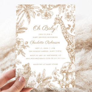 Invitation Oh Baby Tropical Jungle Safari Animaux Baby shower