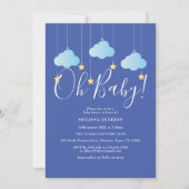 Invitation Oh Baby Twinkle Twinkle Baby Boy Shower / Sprinkle (Devant)