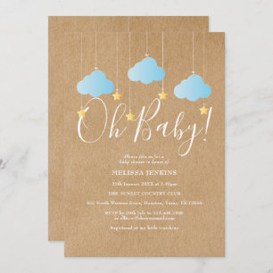 Invitation Oh Baby Twinkle Twinkle Baby Boy Shower / Sprinkle