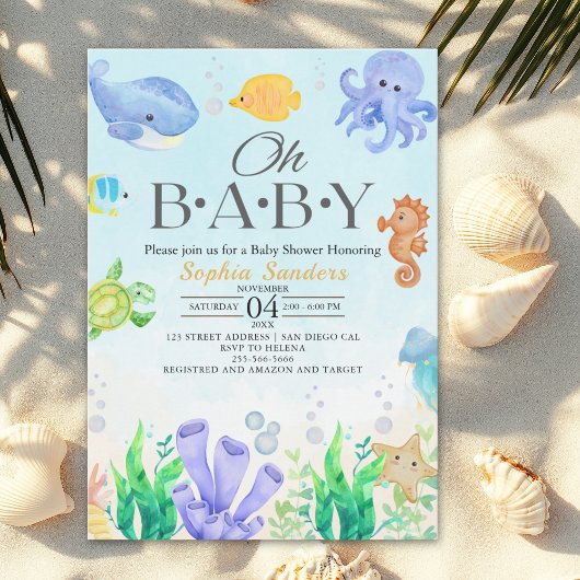 Invitation Oh Baby Under Sea Baby Shower