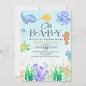 Invitation Oh Baby Under Sea Baby Shower (Devant)