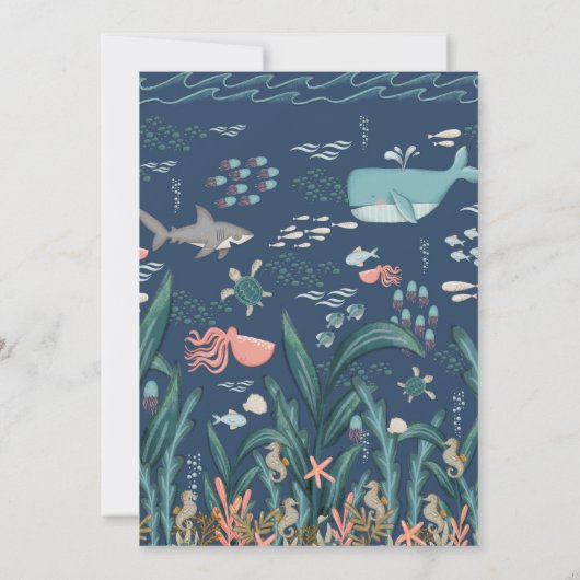 Invitation Oh Baby Under the Sea Baby shower Bingo Jeu (Dos)