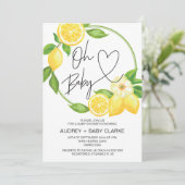 Invitation Oh Baby Unisex Baby shower Ressort Lemon (Debout devant)