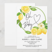 Invitation Oh Baby Unisex Baby shower Ressort Lemon (Devant / Derrière)