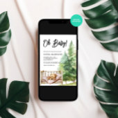 Invitation Oh Baby Watercolor Bois Teddy Baby shower Ours