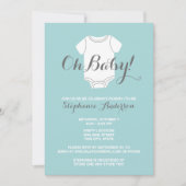 Invitation Oh Baby - Whimsical Blue Boy Party Douche (Devant)
