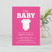 Invitation Oh Baby - Whimsical Tee Hot rose Girl Douche (Debout devant)