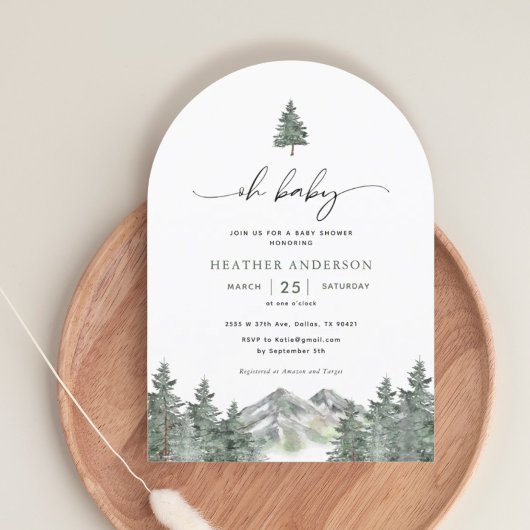 Invitation Oh Baby Wild One Mountain Boy Baby shower Arch