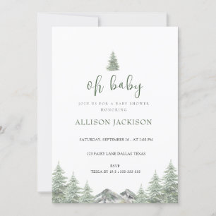 Invitation Oh Baby Wild Un Baby shower de montagne