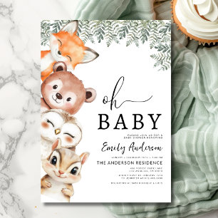 Invitation Oh Baby Woodland Animaux Baby shower