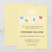 Invitation Oh Baby Yellow Baby shower virtuel (Devant / Derrière)