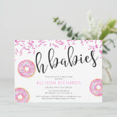 Invitation Oh babys jumelles Donut baby shower (Debout devant)