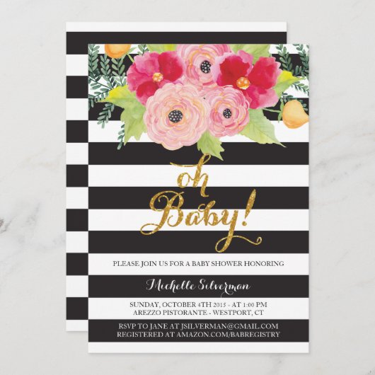 Invitation Oh bébé ! (Devant / Derrière)