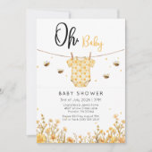Invitation Oh Bébé Abeille Fête de Naissance (Devant)