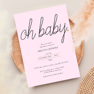 Invitation Oh Bébé Amour Cœur Bébé Shower / Sprinkle
