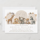 Invitation Oh Bébé Animaux de Safari Baby Shower Bohème (Devant)